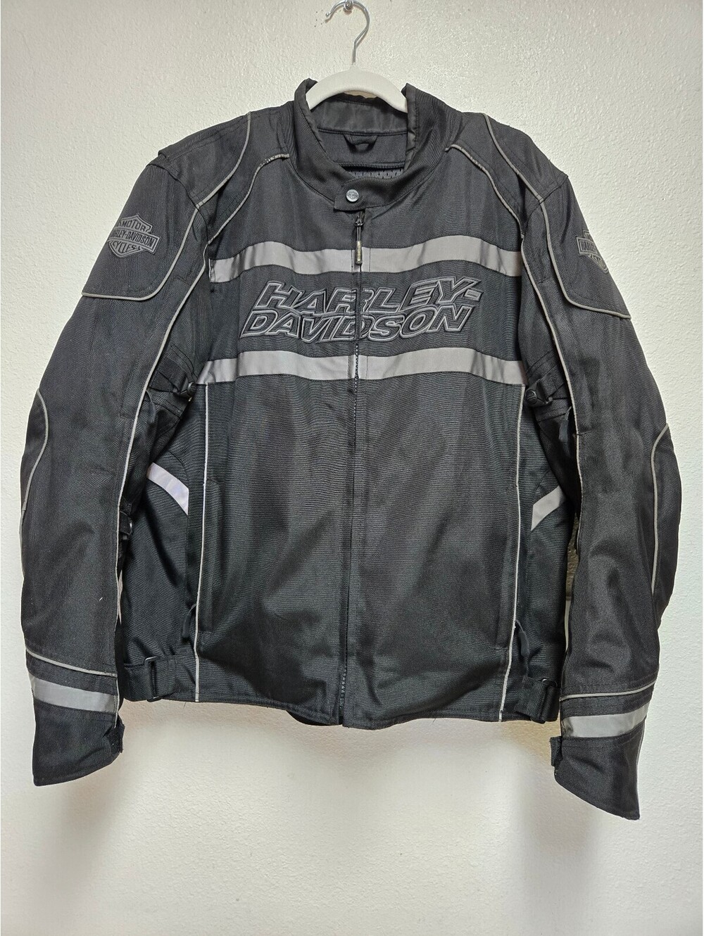 Harley Davidson Black Illumination Armored Motorcycle Jacket men's large